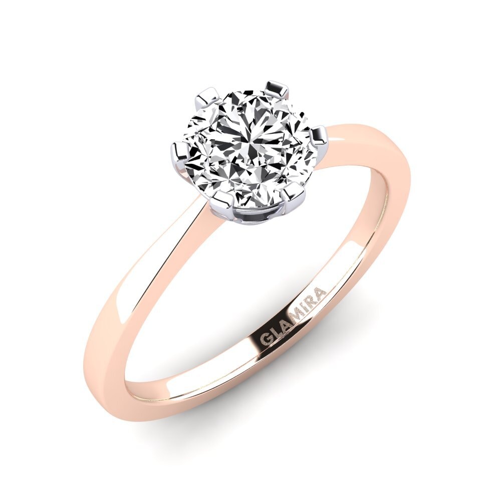 9ct Rose / White Gold Moissanite Engagement Ring Bridal Rise 1.0crt