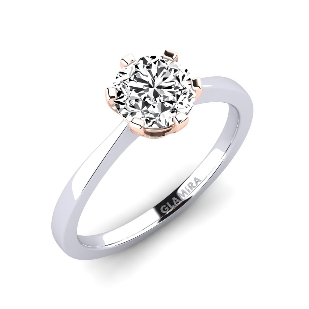 9ct White / Rose Gold Moissanite Engagement Ring Bridal Rise 1.0crt