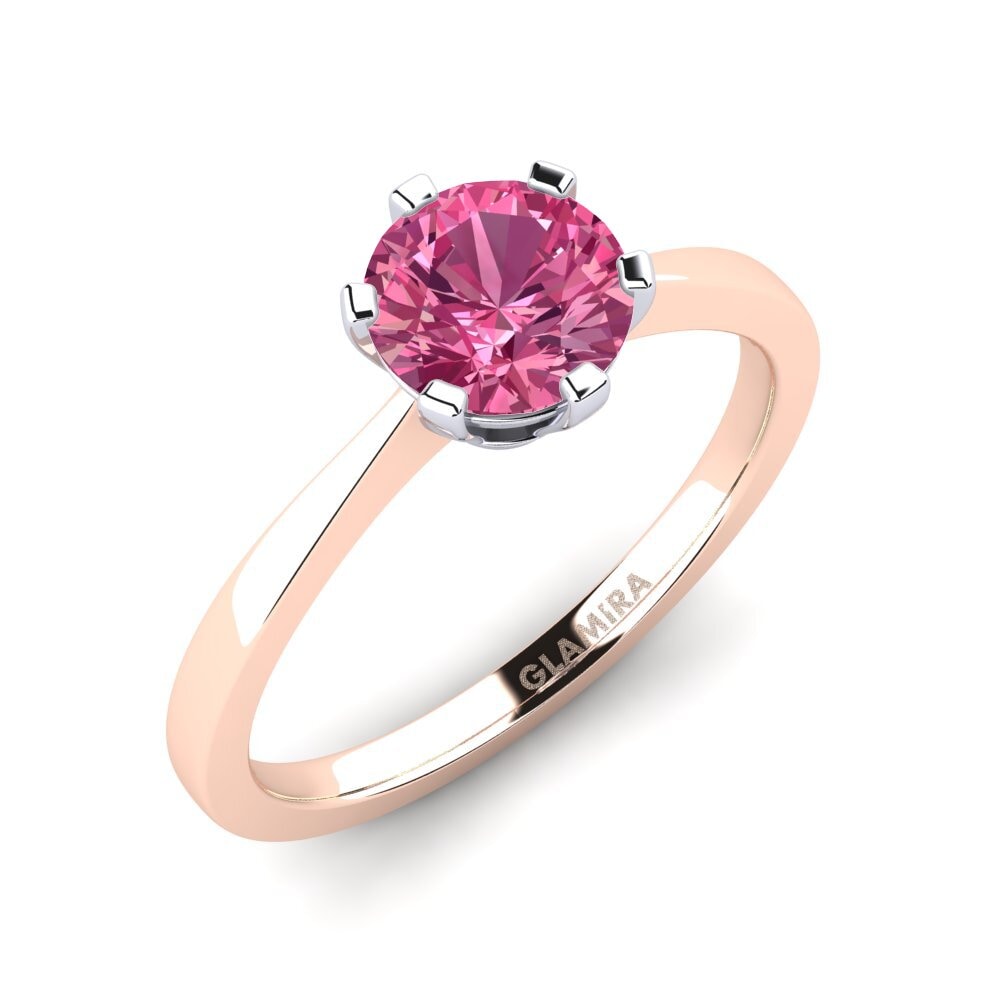 Or Rose & Blanc 14k Bague de fiançailles Bridal Rise 1.0crt