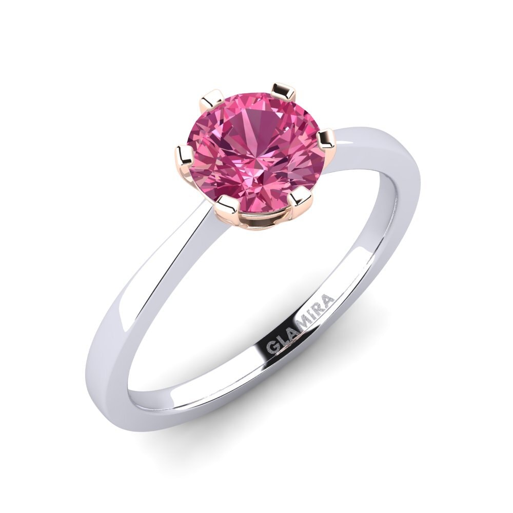 Or Blanc & Rose 14k Bague de fiançailles Bridal Rise 1.0crt
