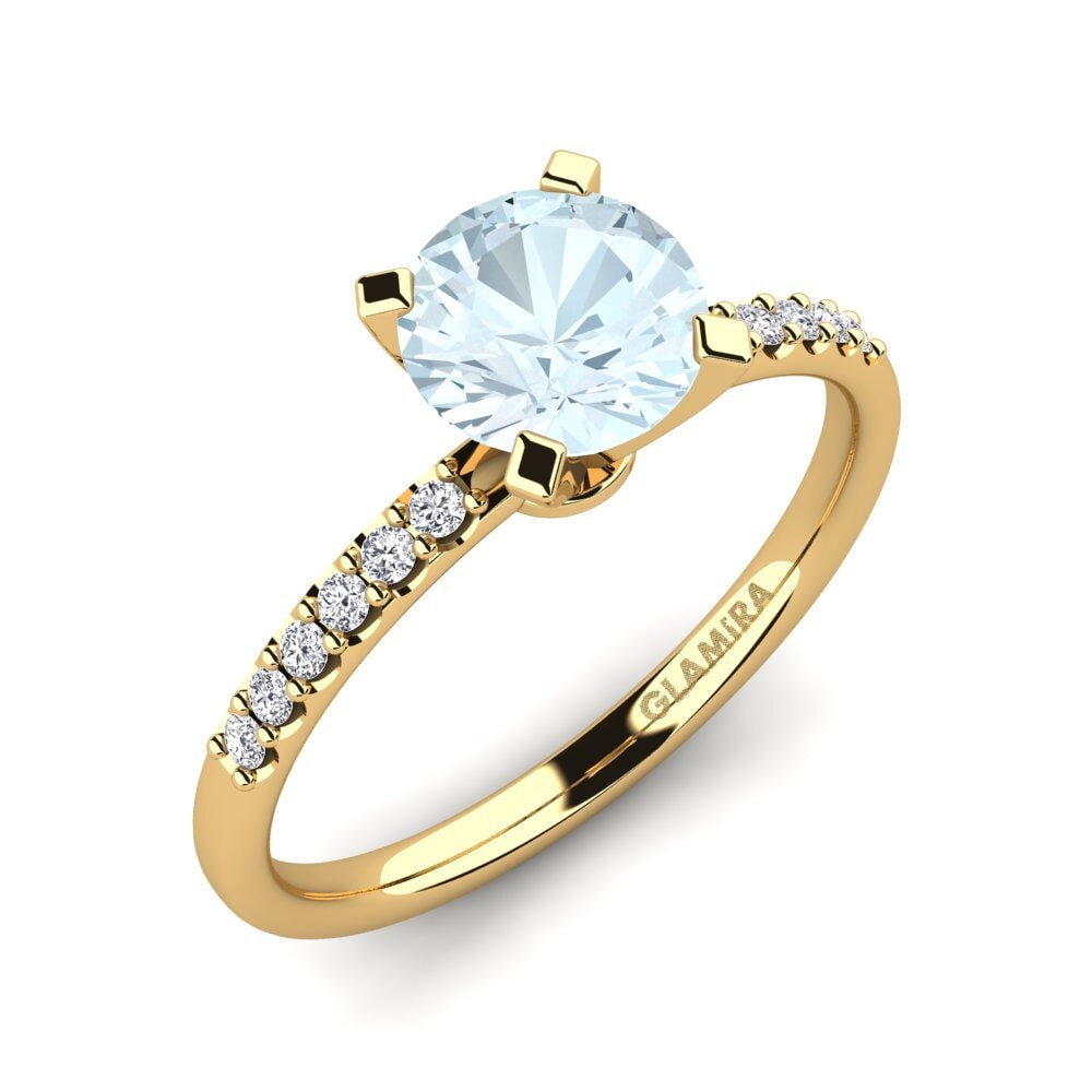 Or Jaune 14k Bague de fiançailles Cadence