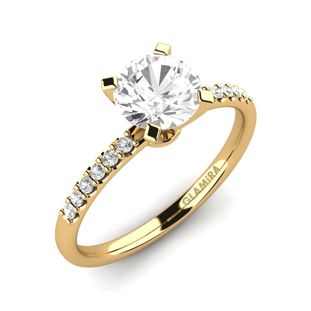 14ct Yellow Gold White sapphire Engagement Ring Cadence