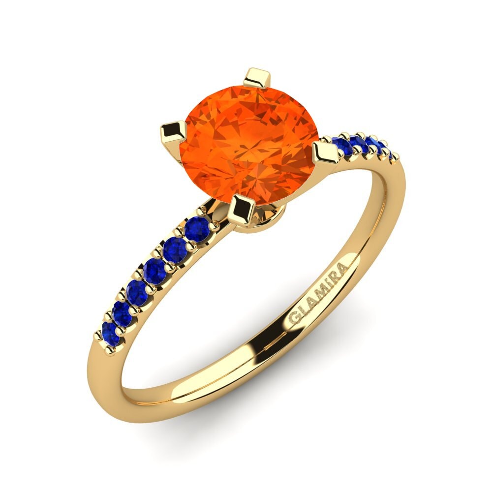 9ct Yellow Gold Fire Opal Engagement Ring Cadence