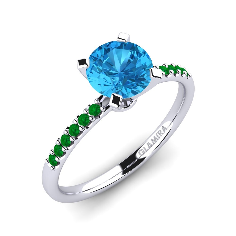 ブルートパーズ エンゲージリング Cadence