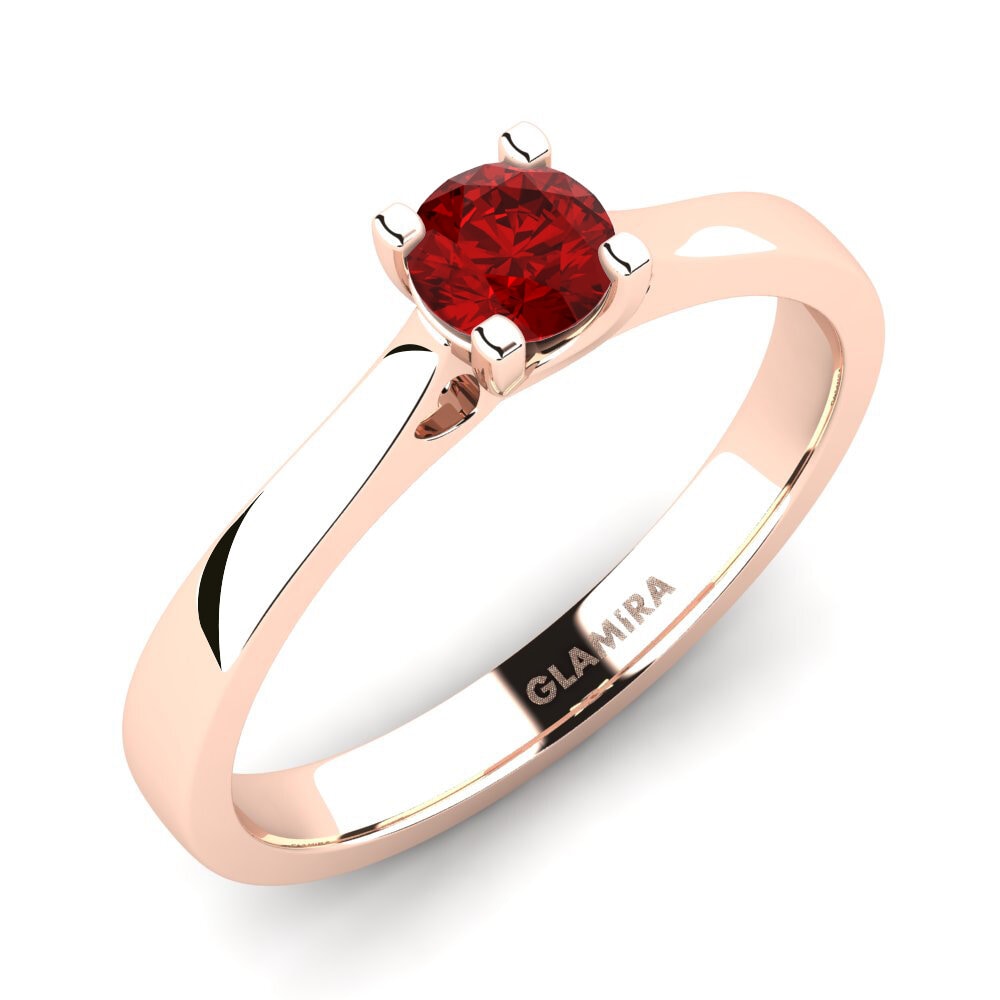 18ct Rose Gold Ruby (Lab Created) Engagement Ring Céline