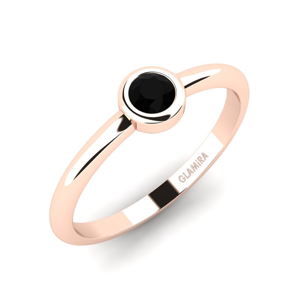 Oro Rosso 375 Onice Nero Anello da donna Clerical