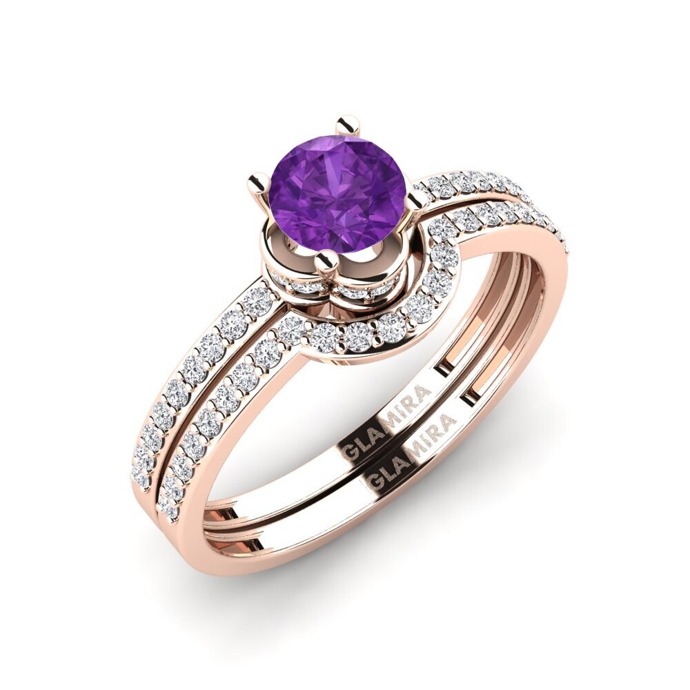 9ct Rose Gold Amethyst Ring Consecratedness SET