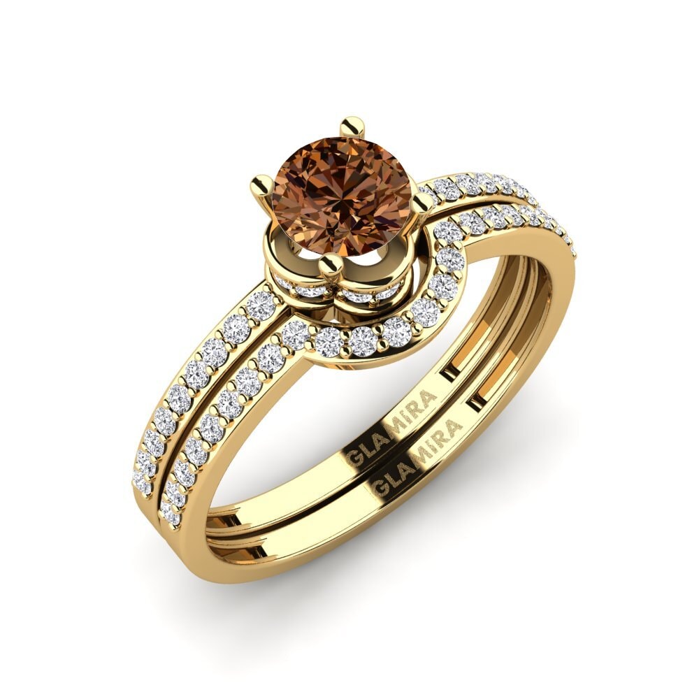 Diamant Brun Bague Consecratedness SET