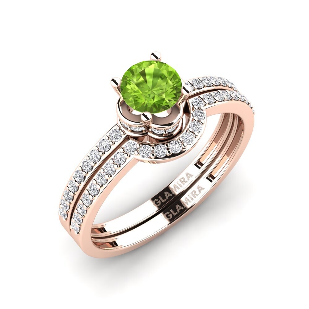 14ct Rose Gold Peridot Ring Consecratedness SET