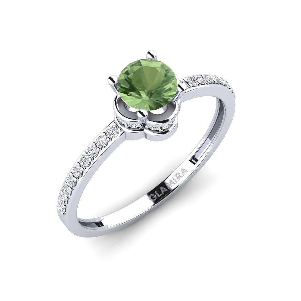 9ct White Gold Green Sapphire Engagement Ring Consecratedness A