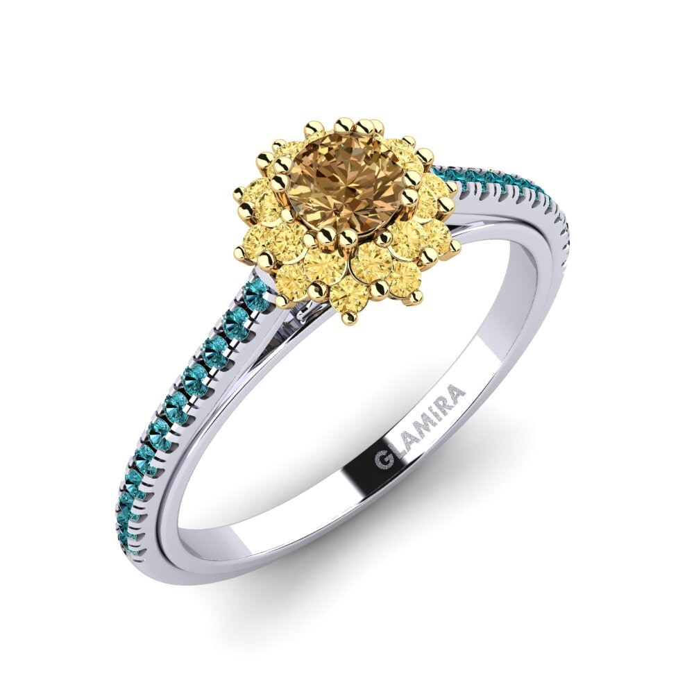 14ct White & Yellow Gold Engagement Ring Daffney 0.25 crt