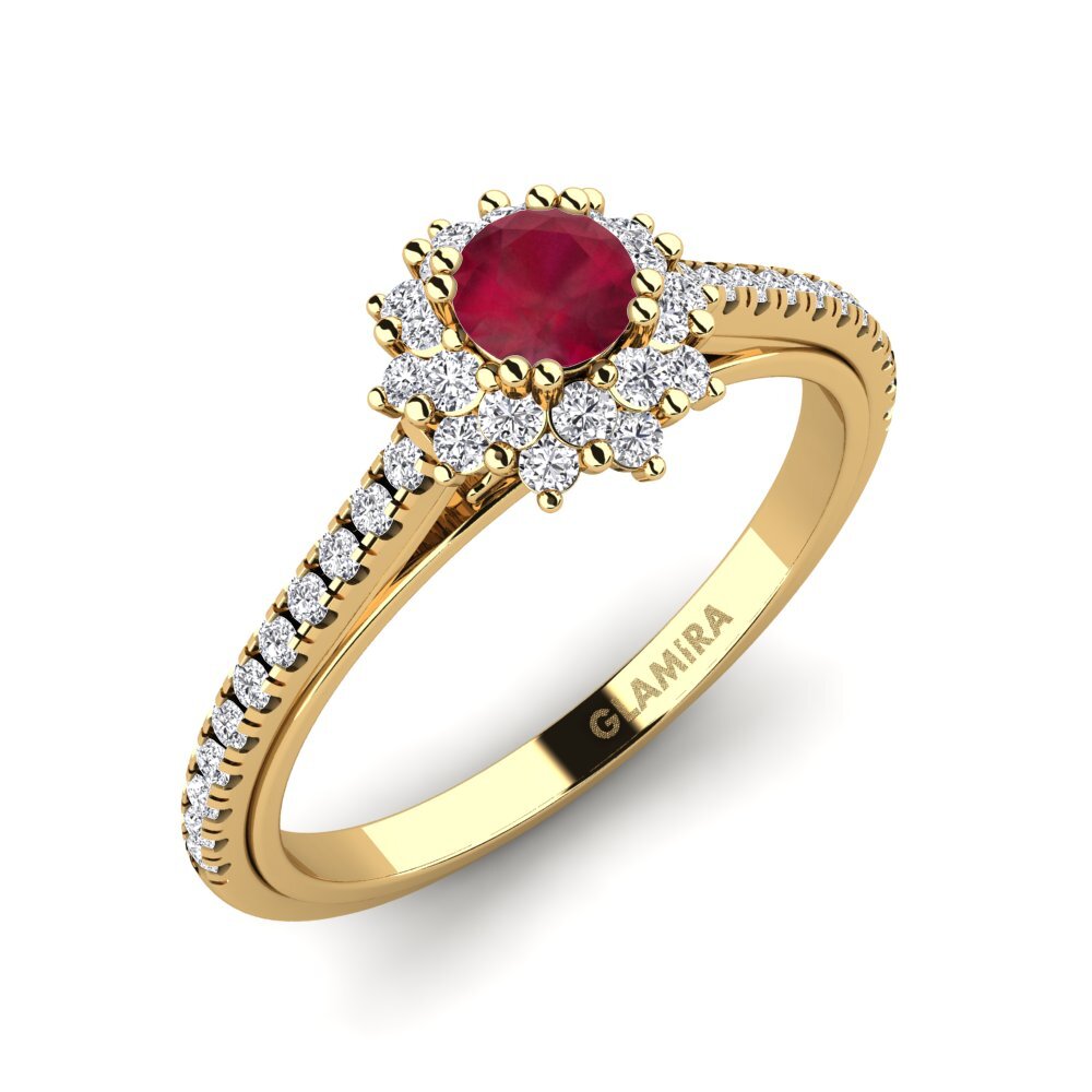 14ct Yellow Gold Ruby Engagement Ring Daffney 0.25 crt