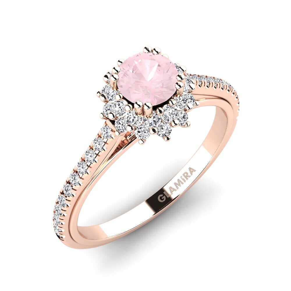 9k Rose Gold Rose Quartz Engagement Ring Daffney