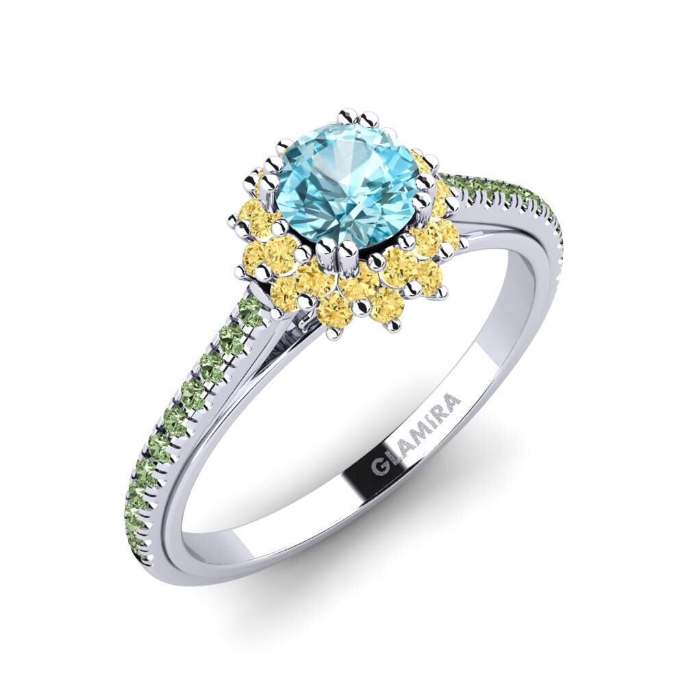 Circón Azul Anillo de compromiso Daffney