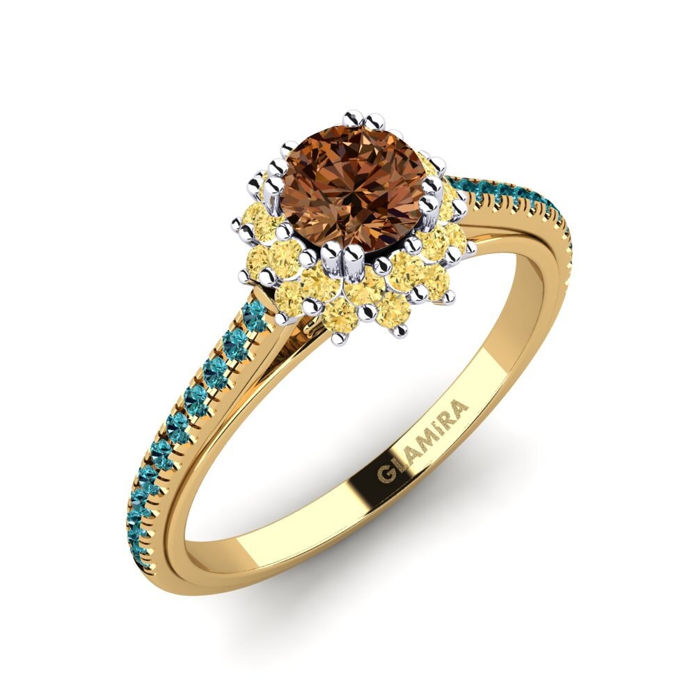 18k Oro Amarillo & Blanco Anillo de compromiso Daffney