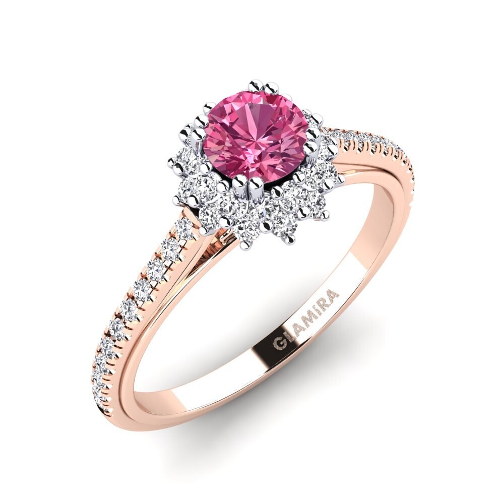 Or Rose & Blanc 14k Bague de fiançailles Daffney