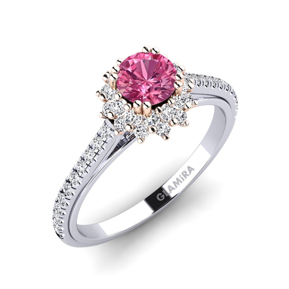 Or Blanc & Rose 14k Bague de fiançailles Daffney