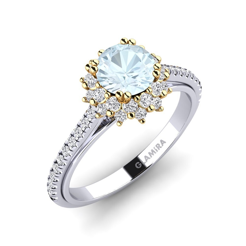 14ct White / Yellow Gold Engagement Ring Daffney 0.8 crt