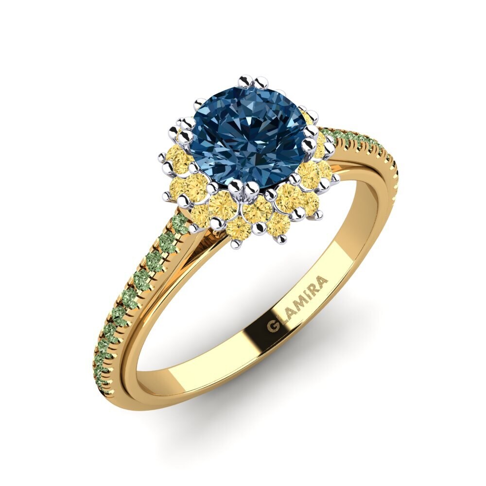 14ct Yellow & White Gold Engagement Ring Daffney 0.8 crt