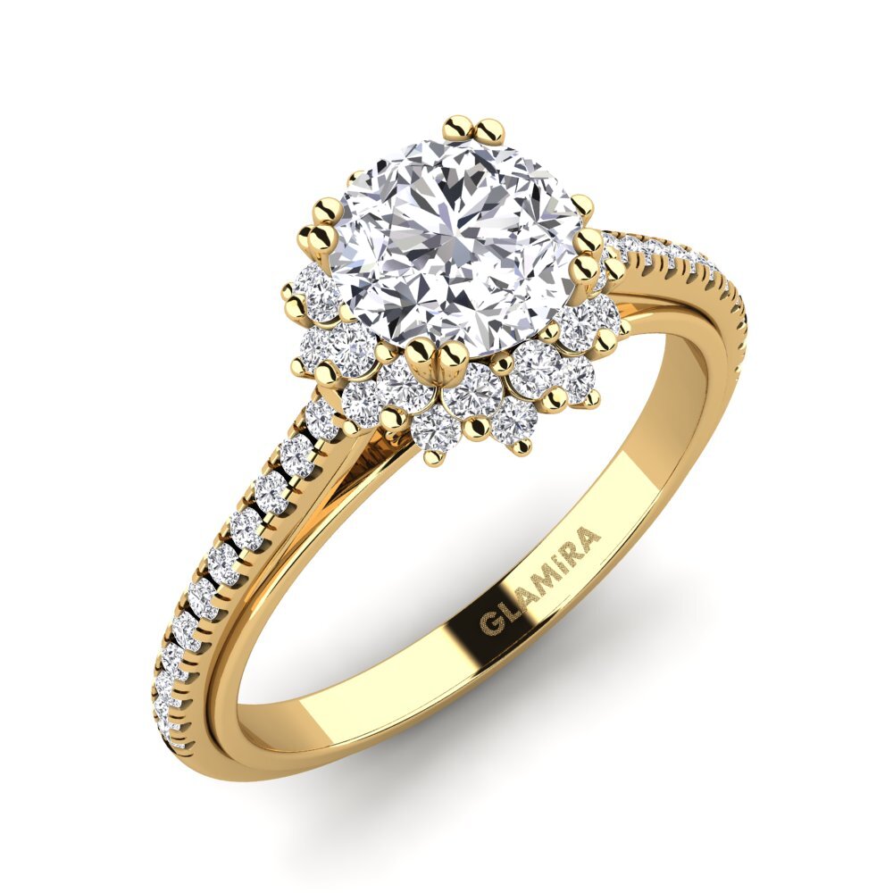 Order 1 Carat Round cut 14K Yellow Gold Moissanite  display picture 1