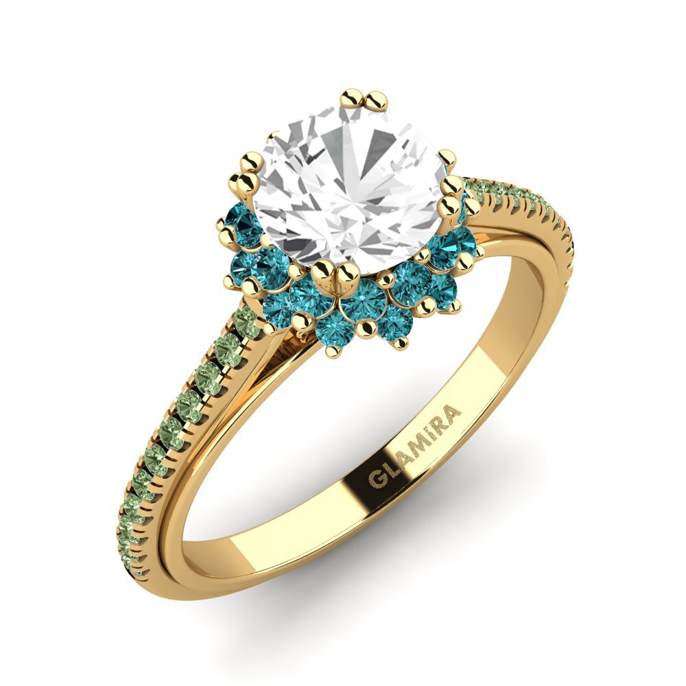 Zafiro blanco Anillo de compromiso Daffney 1.0 crt