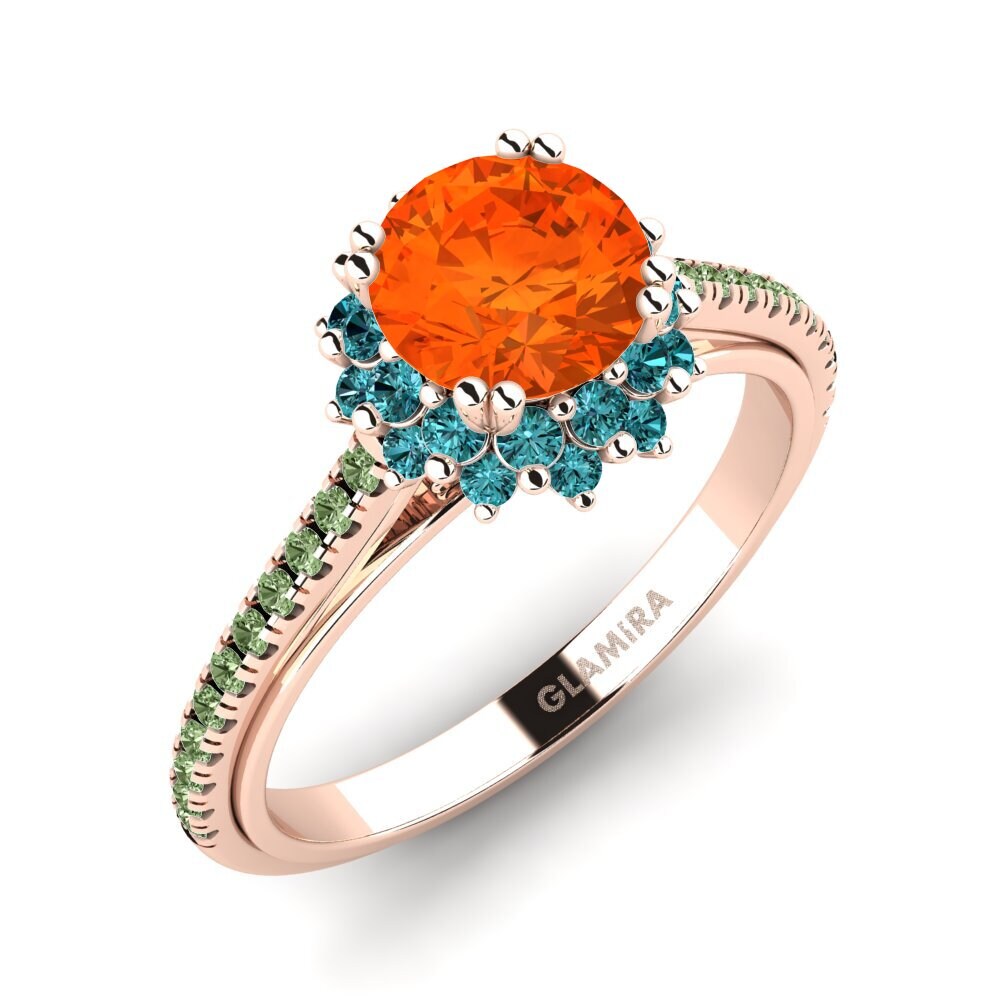 14ct Rose Gold Fire Opal Engagement Ring Daffney 1.0 crt