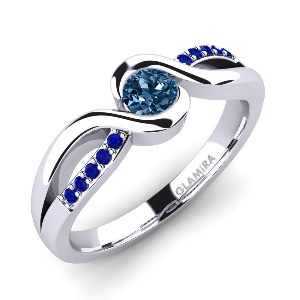 Blue Diamond Engagement Ring Dahlia 0.25crt