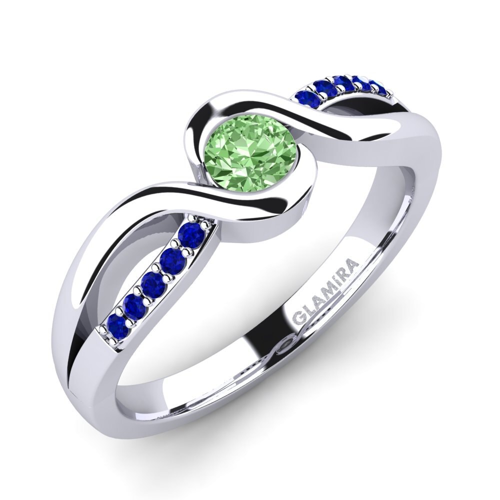 Green Diamond Engagement Ring Dahlia 0.25crt
