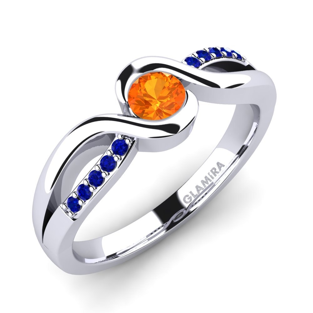 Orange Sapphire Engagement Ring Dahlia 0.25crt