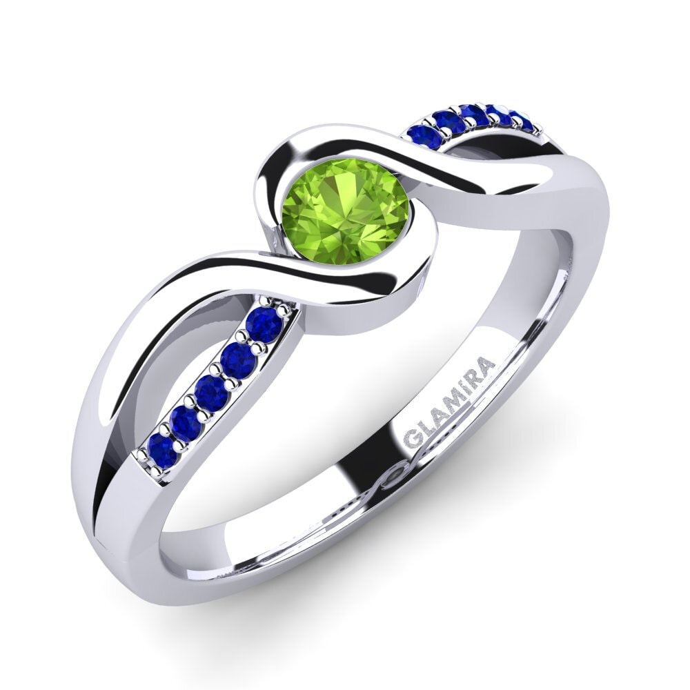 Peridoto Anillo de compromiso Dahlia 0.25crt