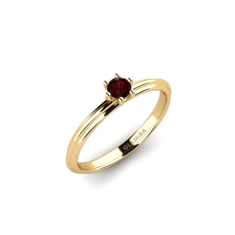 14ct Yellow Gold Garnet Engagement Ring Dohtig