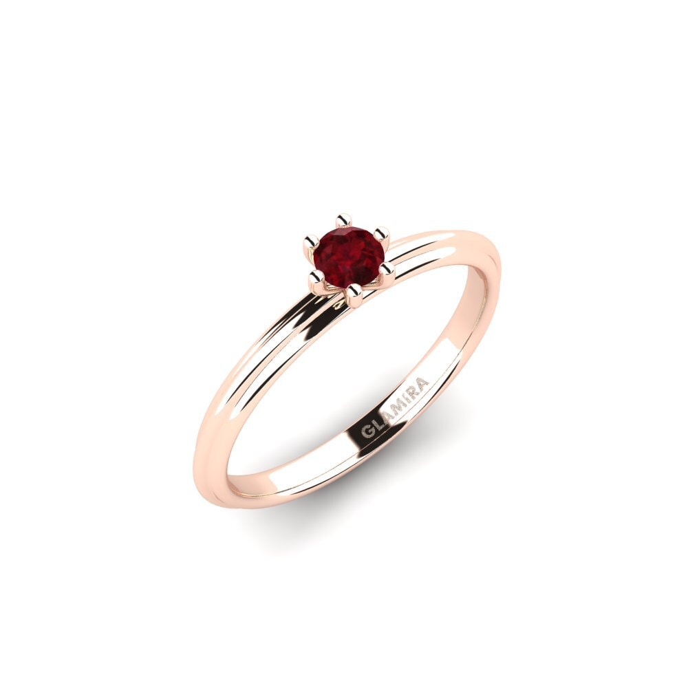 14ct Rose Gold Ruby Engagement Ring Dohtig