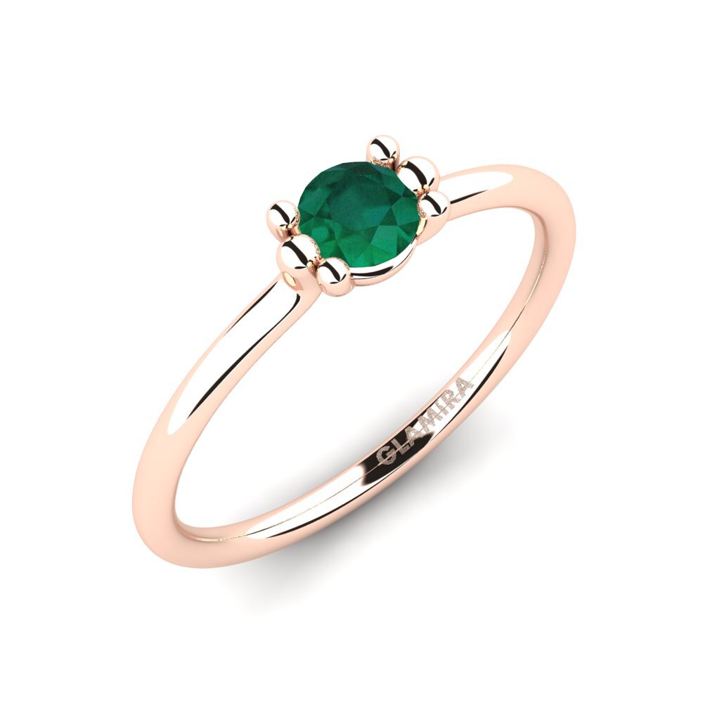 Rotgold 750 Smaragd Damenring Dorotea