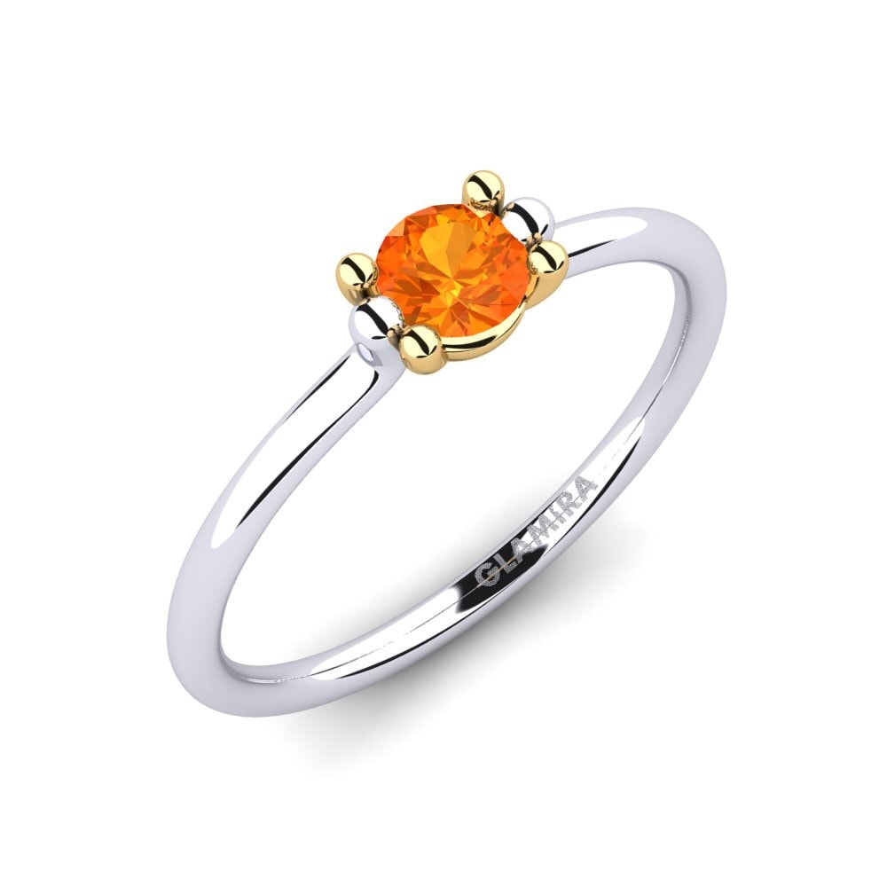 9K Wit & Geel Goud Oranje Saffier Dames Ring Dorotea