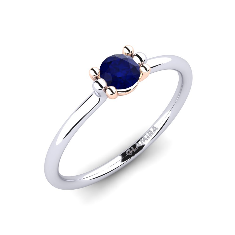 Oro Bianco & Rosso 375 Zaffiro Anello da donna Dorotea