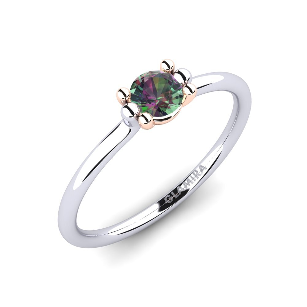 14K Wit & Rood Goud Mystic Topaas Dames Ring Dorotea