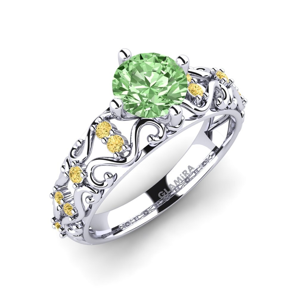 18k Oro Blanco Anillo de compromiso Ebba