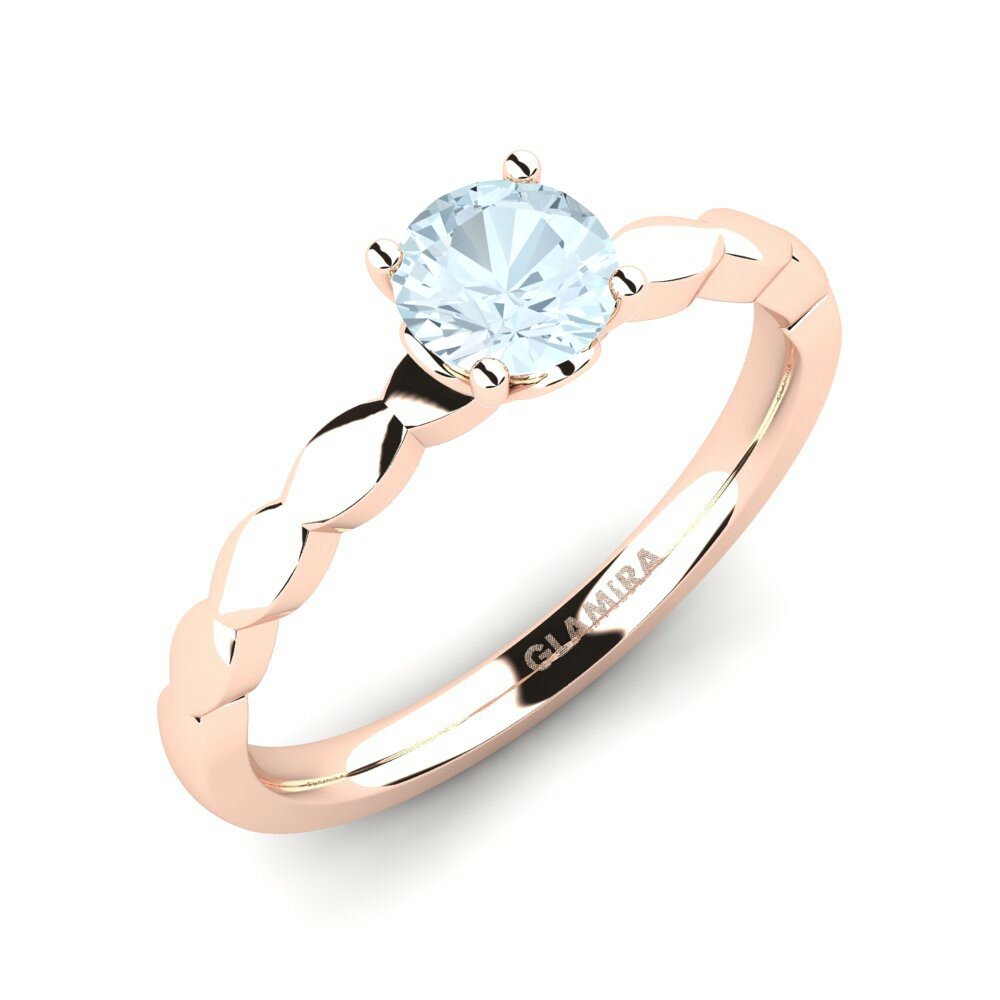 Rotgold 585 Aquamarin Verlobungsring Effie 0.5 crt