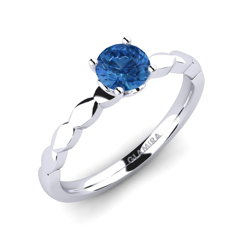 Dark Blue Zirconia Engagement Ring Effie 0.5 crt