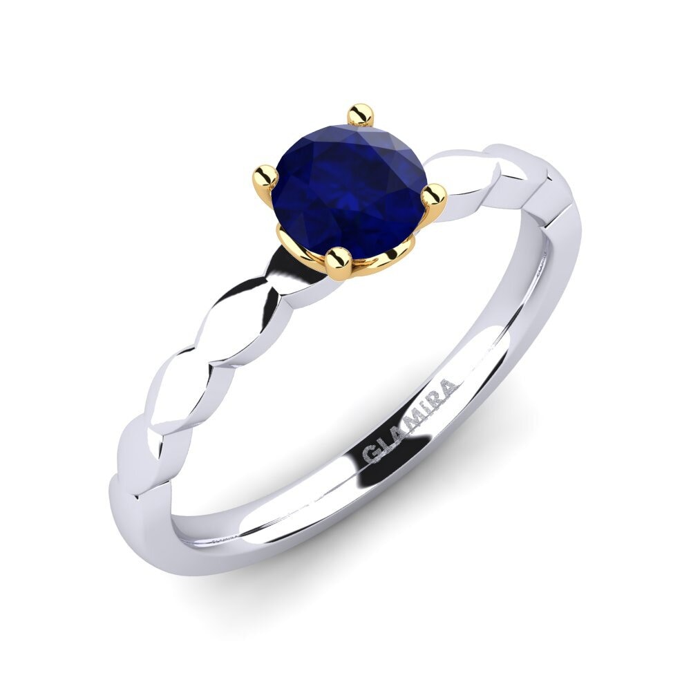 18ct White / Yellow Gold Sapphire Engagement Ring Effie 0.5 crt