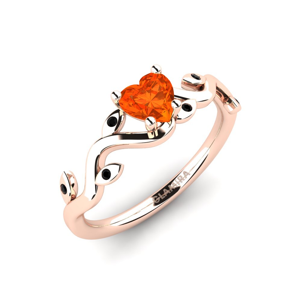14ct Rose Gold Fire Opal Engagement Ring Efrata