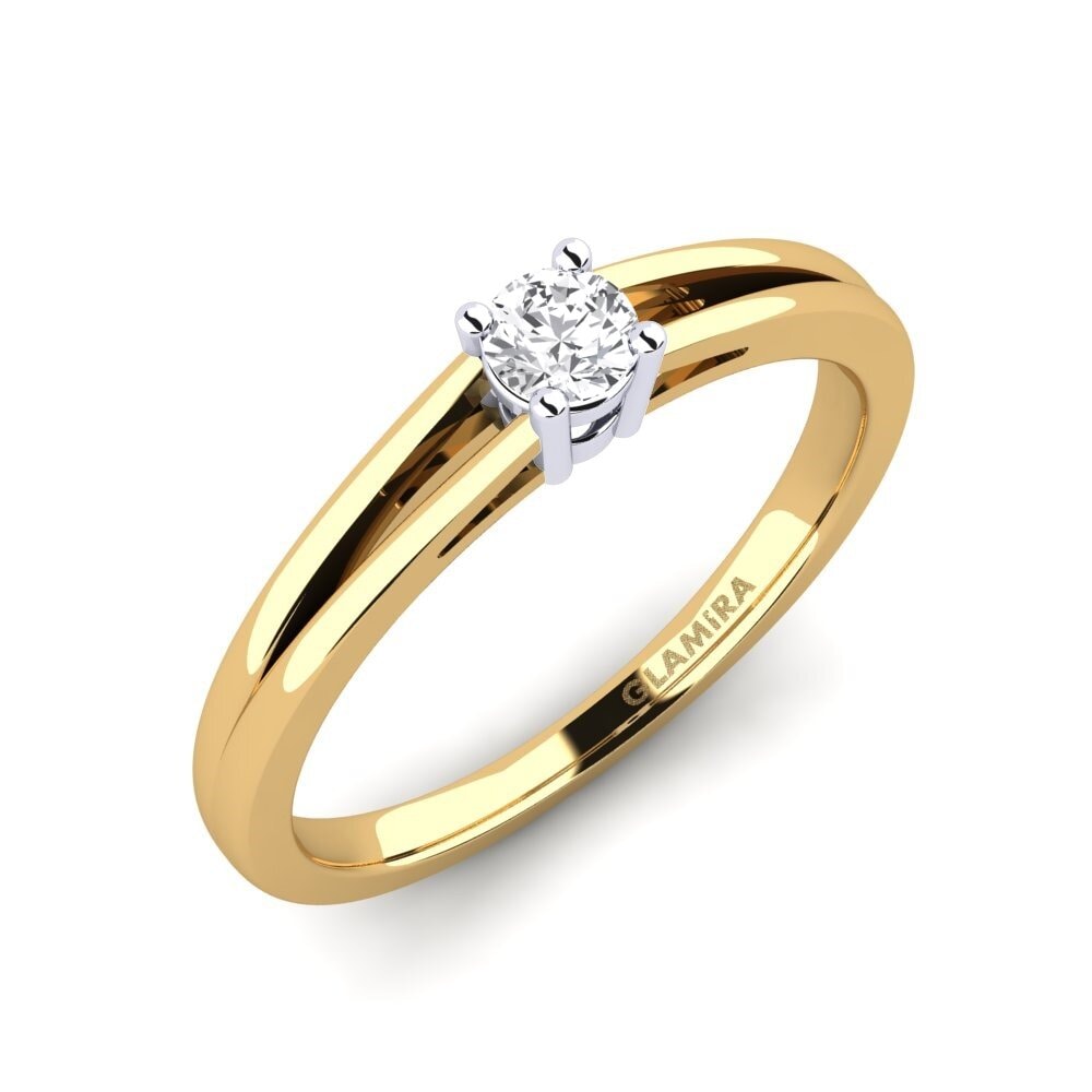 14ct Yellow / White Gold White sapphire Engagement Ring Ellie 0.16 crt