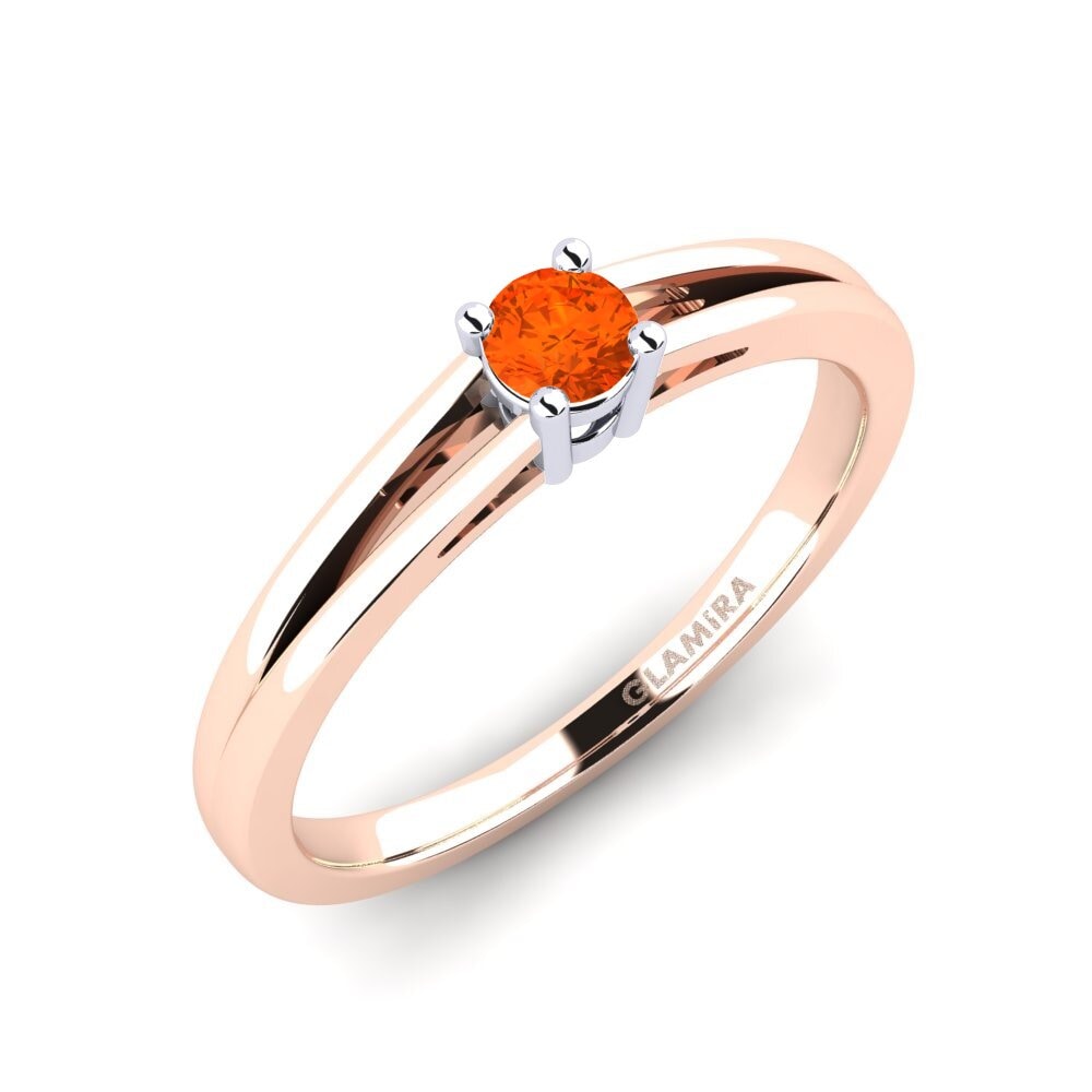 14ct Rose / White Gold Fire-Opal Engagement Ring Ellie 0.16 crt