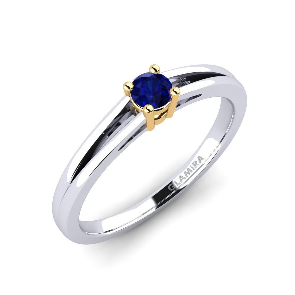 18ct White / Yellow Gold Sapphire Engagement Ring Ellie 0.16 crt