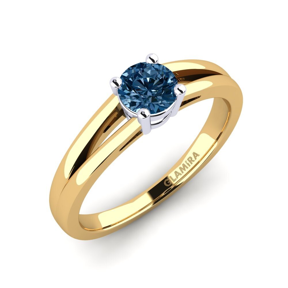 18k Oro Amarillo & Blanco Anillo de compromiso Ellie 0.5crt