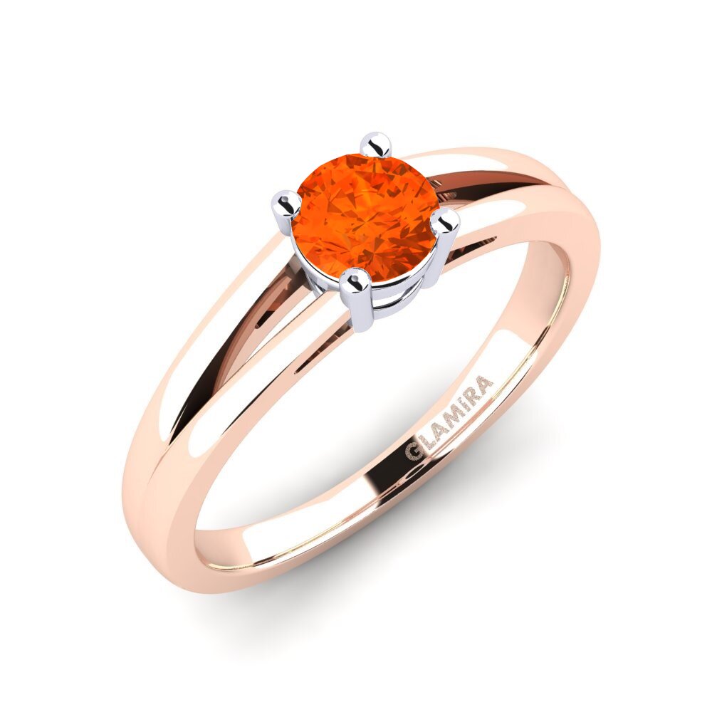 14ct Rose / White Gold Fire-Opal Engagement Ring Ellie 0.5 crt