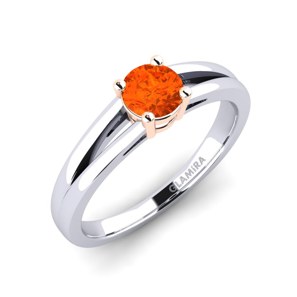 14ct White / Rose Gold Fire-Opal Engagement Ring Ellie 0.5 crt