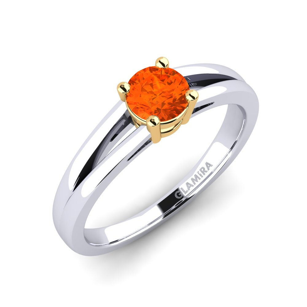 14ct White / Yellow Gold Fire-Opal Engagement Ring Ellie 0.5 crt
