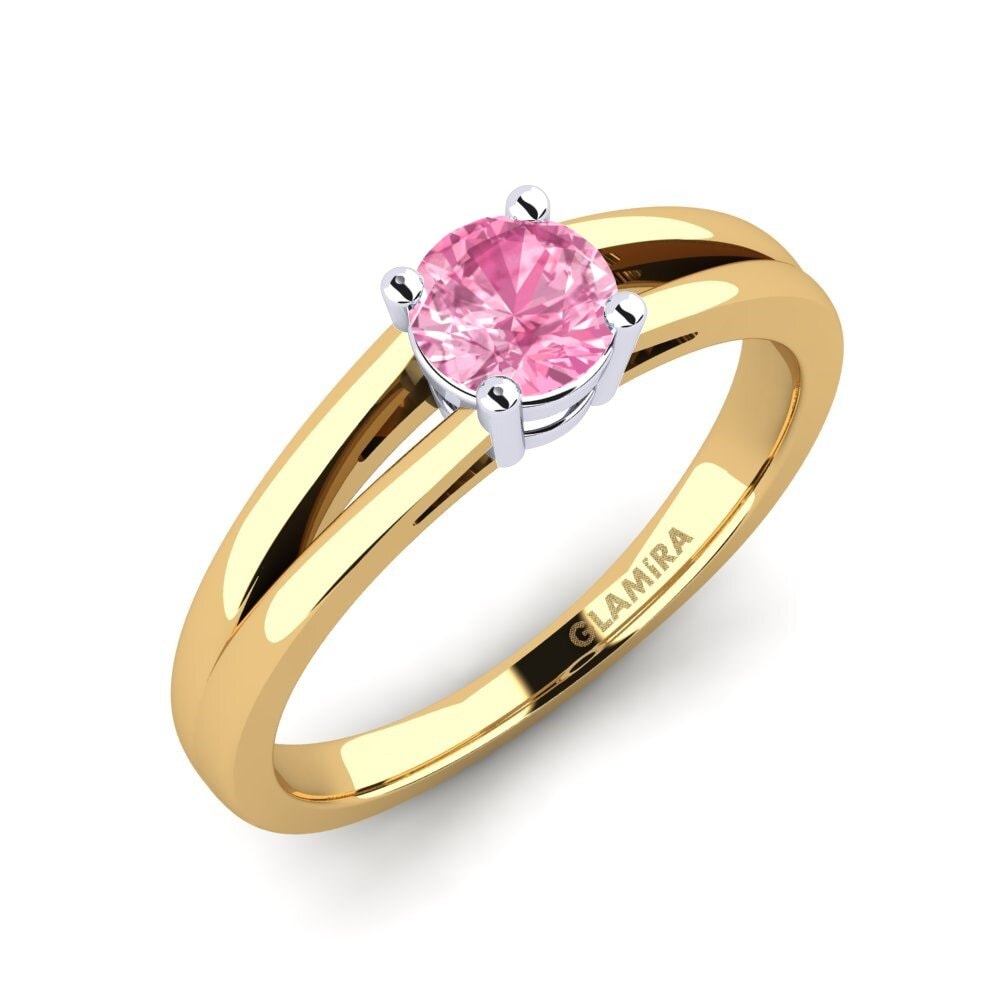 14ct Yellow / White Gold Pink Sapphire Engagement Ring Ellie 0.5 crt