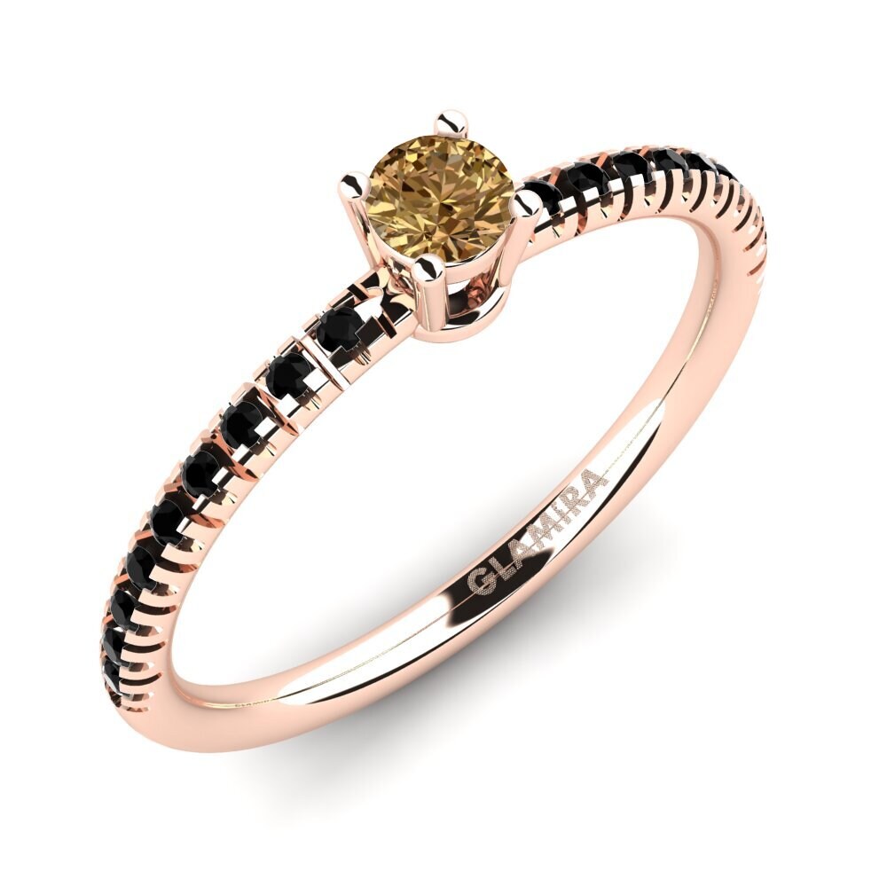 14k Oro Rosa Anillo de compromiso Empire